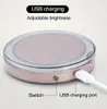 Ny LED upplyst mini makeup spegel 3X Förstoring Compact Travel Portable Sensing Lighting Makeup Mirror SK88