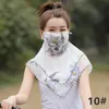 US stock Summer Sun Protection Face mask Women's Scarf Chiffon Outdoor Driving Cycling Masks Sunshade Neck Sunscreen Mask Silk FY6133