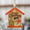 Decorações de Natal Diy Tree pendurada ornamentos de Natal Ano de madeira pendente de casas coloridas Desenho de Santa Claus Elk House1