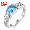 Wholesale-ring European and American Sapphire Topaz Engagement Ring Hollow Round copper four claw fashion jewelry accessories rings gift