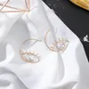 AOMU 2019 nouveau Simple exagérer mignon Design marbre oeil métal cils boucles d'oreilles pour les femmes creux mode bijoux Brincos cadeau 5544500