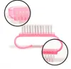 Plastic Handle Grip Nail 3 Color Nail Toe Cleaner Brush Fingernail Scrubbing Cleaning Brushes,Pedicure