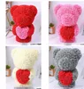 New Valentine's Romantice Artificial Rose Stand Loving Bear PE Rose Gift For Wedding Party Creative DIY Valentine Gift PE Rose Doll