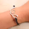 nuovi semplici braccialetti in pelle amano i braccialetti con ciondoli a cuore per gioielli di moda da donna