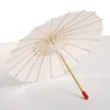 Biały Bambus Papierowy Parasol Parasol Taniec Wedding Bridal Party Decor Bridal Parasole Ślubne Biały Papier Parasole CCA11846 100 sztuk