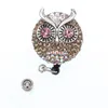 10pcs custom jewelry key rings crystal rhinestone animal bird owl eagle shape retractable nurse id name badge reel holder medical nurse gift