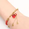 Mode-smycken Lucky Armband för kvinnor Röda strängar Rose Gold Ball Armband Enkelt hett mode Gratis Frakt