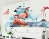 Beibehang Пользовательские обои Скандинавский стиль фламинго ТВ фоне стены гостиной спальня фоне стены фреска 3d обои