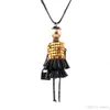 Rhinestone Necklaces Lovely Dress Doll Sweater Girls Pendant Jewelry Chain Long Necklace