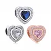 Solid 925 Sterling Silver Spilling Love Heart Bead Fits European Pandora Jewelry Charm Beads Pulseras