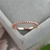 Mini Round Lab Diamond Thin Rings for Women 925 Sterling Silver Rose Gold Stapelbar Ring Female Wedding Jewelry Engagement Bands13328