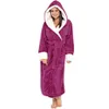 Châle Peignoir Maison Vêtements À Manches Longues Robe Femmes Hiver En Peluche Allongé Châle Peignoir Maison Vêtements Peignoir Polaire Femme