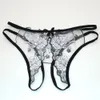 3Pcs/Lot Sex Toys for Women Lace Transparent Panties Hollow Out Open Crotch Sexy Thongs Low Waist Erotic Lingerie