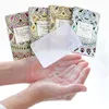 Hoja de papel de jabón con caja de viaje, mini rebanada perfumada portátil, jabón instantáneo fresco y fragante, limpieza de manos