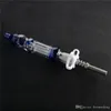 Nouveau bleu Bong ensemble tuyau d'eau conception de poulpe 14mm Mini Kit avec clou en titane 14mm tuyaux d'eau en verre