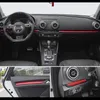 Araba Styling Merkezi Konsol Dashboard Trim Araba Kapı Dekorasyon Kapak Trim Karbon Fiber Sticker Audi A3 8 V S3 Oto aksesuarları