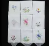 3pcs роскошные хлопковые женщины Hankies Вышитые кружевные цветочные цветочные цветочные цветочные цветочные ткани.