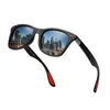 Toptan-Marka Tasarım Polarize Güneş Erkekler Moda Perçin Sürüş Shades Kare Çerçeve Güneş Gözlükleri Ayna UV400 Oculos P21 Gunes Gozlugu