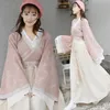 Lace large sleeve shirt large sleeve middle Dress Embroidery half skirt Wei Jin style Hanfu improved Han element casual soft girl suit