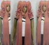WIGLL Lolita rose longue ondulée 2 queue de cheval à clipser cheveux Cosplay jeu de rôle perruque japonaise