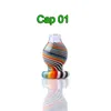 Partihandel USA Color Peak Carb Cap 19MMOD för toppinsert Huvudglasbubbelmössor för kvartsbangare Peak Dab Rigs