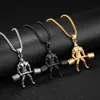 WholeFashion Popular Luxury Designer Rock Hercules Viktlyftande Sport Man Titanium Steel Pendant Halsband för Men2676132