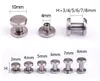 diameter 8mm flat style nail 10 pieces stainless steel Chicago screw wallet bag belt Rivet diy handmade leather garment hardware part fastener