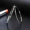 Modischer Ohrring mit Kristall-Strasssteinen, einfacher großer Kreis, Silber/Gold-Creolen, Schmuck für Frauen, GB900