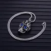 Mode hommes bijoux de fête argent acier inoxydable Punk crâne collier hommes argent colliers or masque pendentifs bijoux pour cadeau