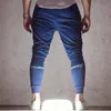 Herrbyxor Män Sträcker Fitnessficka med Zip Bodybuilding Pencil Pant Casual Gym Skinny för