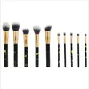 10PCS Makeup Brushes Kit Marble Eyeshadow/Foundation /Powder/ Blush/Lip Makeup Brush Set With PU Bag Cosmetic Tool