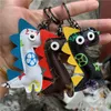 Flower Design Dinosaur Key Chains Ring PU Leather Cartoon Fashion Car Keychain Holder Women Men Animal Flower Bag Charms Jewelry Accessories