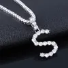 Initial Alphabet Letter Zircon Pendant Necklace A-Z 26 English Letters Charms Necklaces for Women Wedding Jewelry Gift