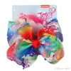 Kreativ färgad borr vågig kant Bowknot barrette jojo siwa hårbågar unicorn hairpin 7inch girl party favör 7 2dz ww