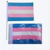 Gay Banner Flaggor med plast Flaggstång Transgender Pride Flagga Gay Pride Flaggor Storlek 14 * 21cm