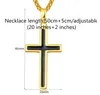 Män s Classic Rostfritt stål Mens Kedjor 18K Real Gold Plated Vintage Latin Christian Cross Pendants Halsband GB1439