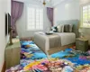 Auto-adhésif 3d sol papier peint féroce requin et dauphin couleur corail maison décoration personnalisée salon chambre