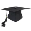 1pc ayarlanabilir mezuniyet şapkası yetişkinler öğrenci harç kurulu mezuniyet şapkası şapka şapka fantezi elbise aksesuarı parti black14401348