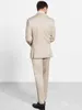 Beige bruidegom smoking notch revers slim fit mannen bruiloft smoking populaire mannen jas blazer mannen diner / darty pak op maat gemaakt (jas + broek + stropdas) 665