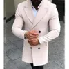 2019 Fashion Trench Coat Men Double Breasted Long Trench Coat Winter Warm Outwear Jacket Overcoat Peacoat Plus Size M-3XL