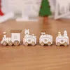 Christmas Decorations Train Painted Wood Santa Bear Snowman Kid Toys Gift Ornament Navidad Year Decoration For Home1