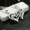 Fashion-Halsband Silver Pussel Halsband Heart Love Letter Silver Plated Pendant Pendant Gift för vän Julklapp