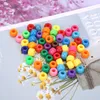 Perline a botte in acrilico Fori grandi in plastica Perline a secchiello Ponybeads Accessori per gioielli in materiale con perline a mano fai-da-te per braccialetti di perline all'ingrosso