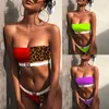 V Bottom High Cut Bikini 2019 Schnalle Sexy Badeanzug Push Up Badegäste Bandeau Bademode Frauen Badeanzug Leopard Micro Bikini neue S19709