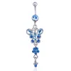 D0728 BOWKNOT MED FLOWER BELLY NAVEL RING Mix Colors7548369