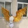 NEW!Costumed Beautiful Gold angel feather wings for wedding Photography Display Party wedding decorations EMS Free shipping