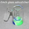 Rökning Tillbehör Glas Reclaim Catcher Ash Catcer Handmake med 4mm Quartz Banger Nail och 5/7 ml Silikonbehållare för DAB Rig Bong