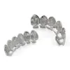 hip hop Denti microintarsiati placcati oro Denti hip hop Grillz Rosa Staffa zircone Grande dente d'oro Gioielli2163806