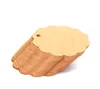 Étiquette volante en papier kraft à bord floral rond de 6cm, étiquettes volantes brunes faites à la main pour emballage cadeau