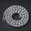 Designer colares mens hiphop correntes jóias diamante uma linha tênis corrente hip hop jóias colar 3mm 4mm prata rosa ouro cristal colares